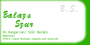 balazs szur business card